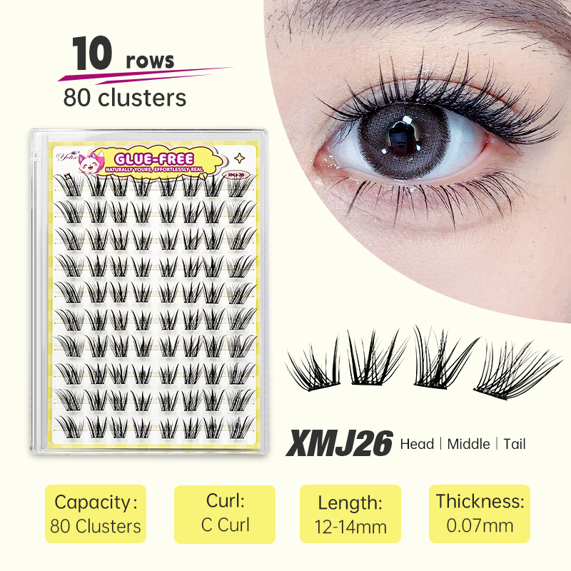 Eyelash Extension Natural Look - Yelix Fox-style Side Flying Eyelashes Glue-free