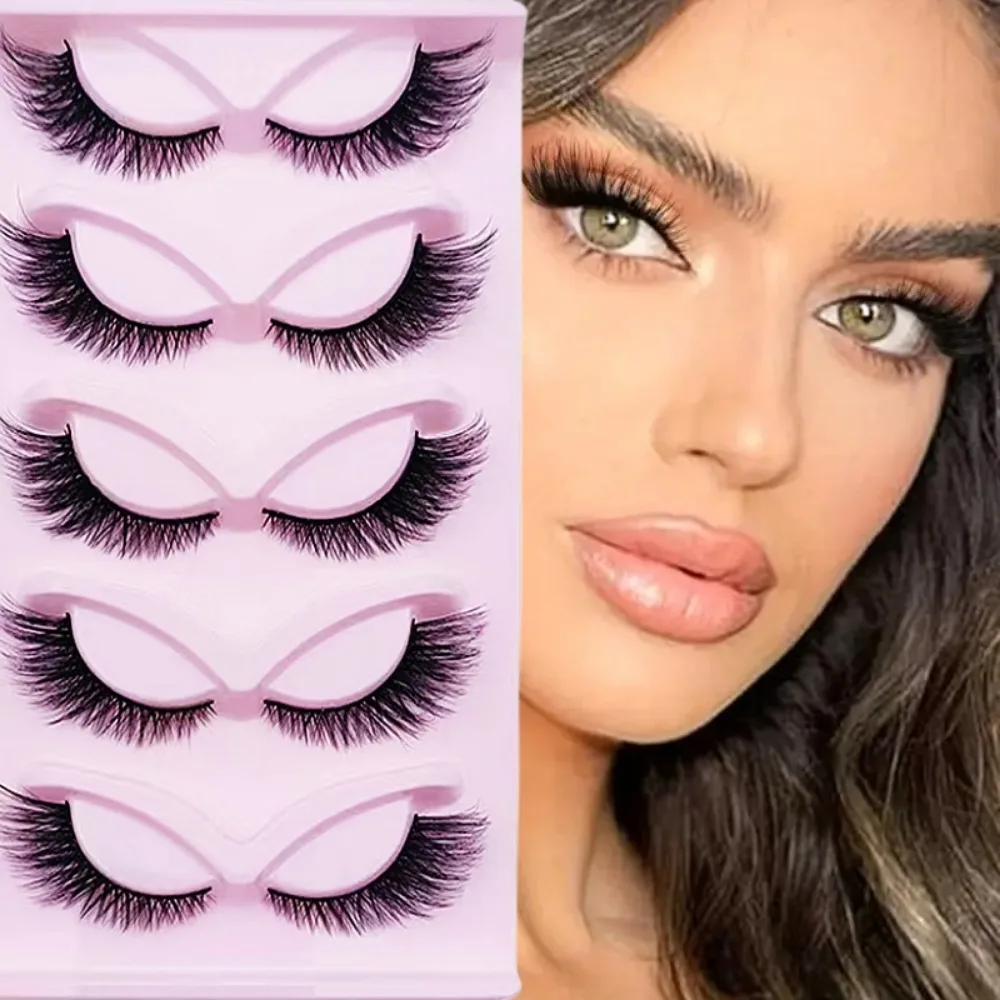 Eyelash Extension Cat Eye Wispy - 5 Pairs Cat Eye Lashes Wispy