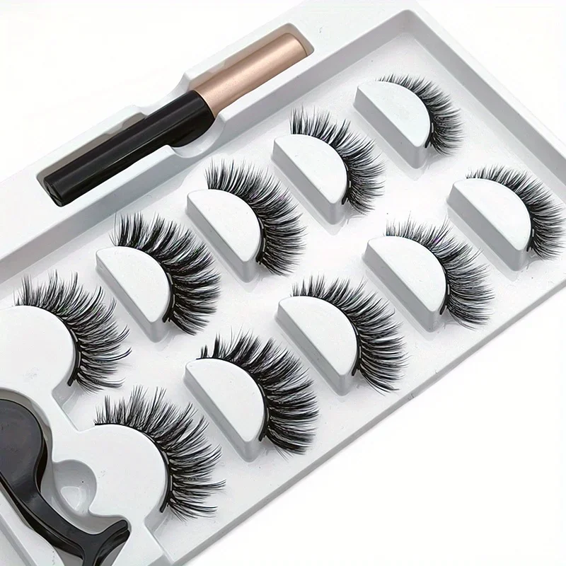 5 Pairs Magnete Eyelashes Set  - огляд і ціна Eyelash Extension Uv Glue