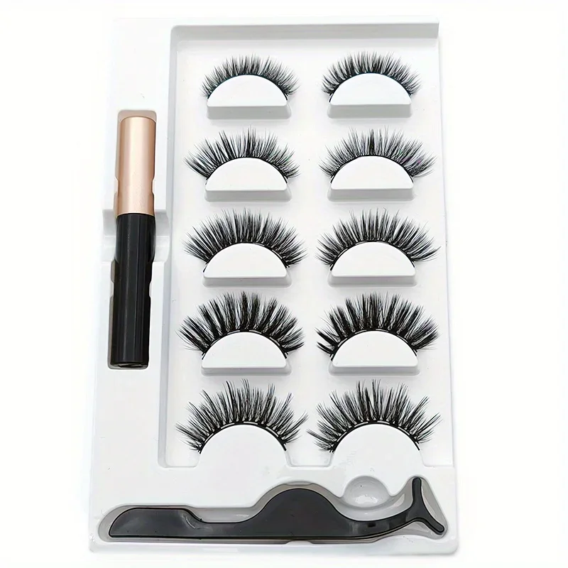5 Pairs Magnete Eyelashes Set  - огляд і ціна Eyelash Extension Uv Glue