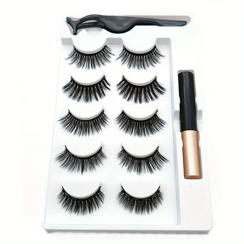 5 Pairs Magnete Eyelashes Set  - огляд і ціна Eyelash Extension Uv Glue