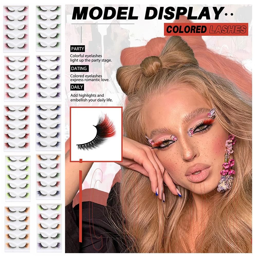3D Mink Colored Anime Lashes F - огляд і ціна Eyelash Extension Cat Eye Wispy