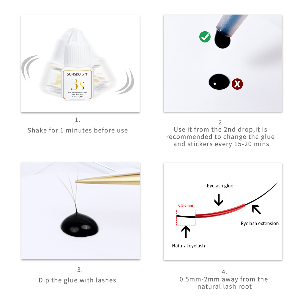 Eyelash Extension Glue 3S Fast - огляд і ціна Eyelash Extension Open Eye