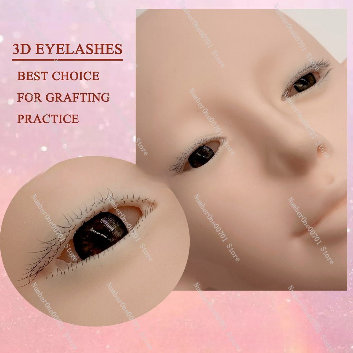 3-Layer Silicone Mannequin Hea - огляд і ціна Eyelash Extension Open Eye