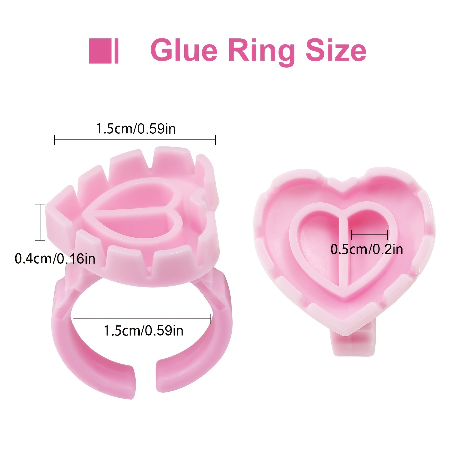 100PCSHeart Eyelash Glue Rings - огляд і ціна Eyelash Extension Usa