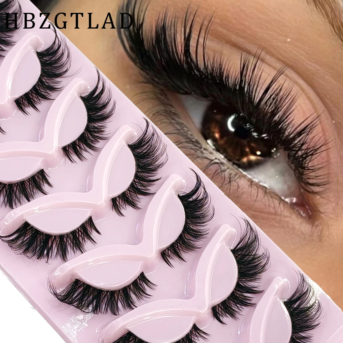 HBZGTLAD 7pairs Spiky Fox Eye  - огляд і ціна Eyelash Extension Cat Eye Wispy